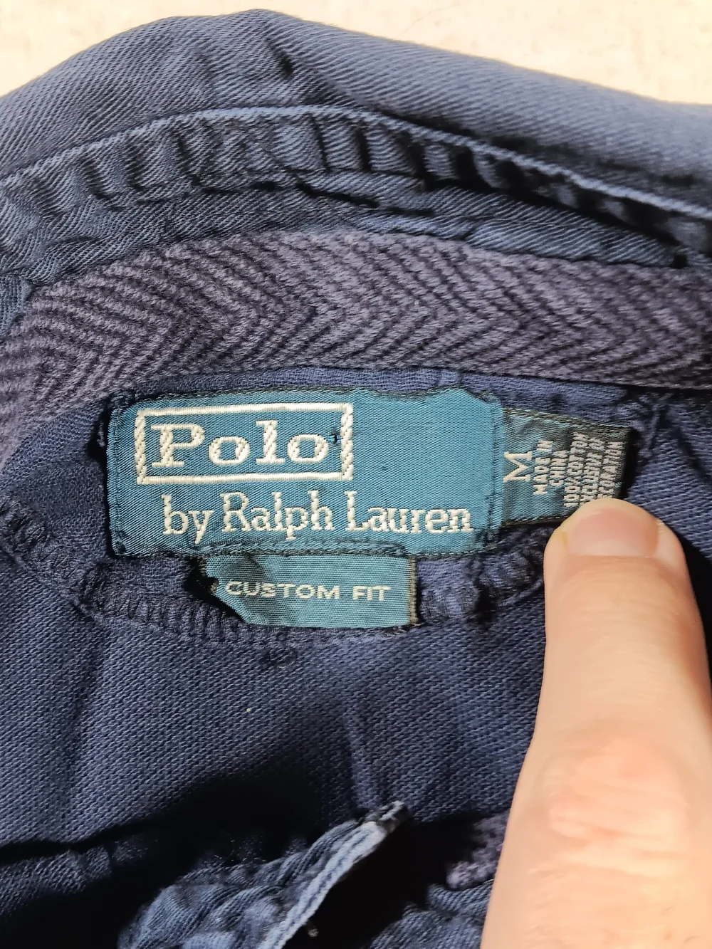 Vintage Polo Ralph Lauren Shirt Mens Medium Blue Rugby Pronged Snap Big Pony